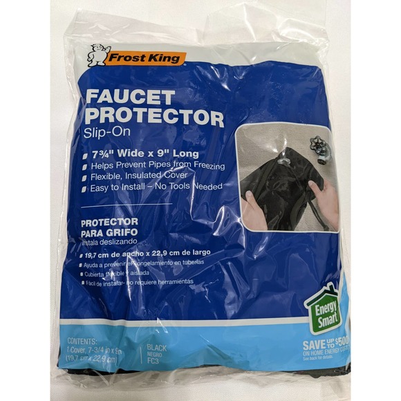 Frost King FC3 Faucet Protector Insulated Cover Slip-On 7-3/4" X 9" Black - Picture 1 of 6